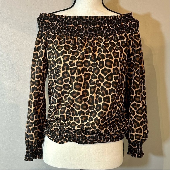 MICHAEL Michael Kors Tops - Micheal by Micheal Kors | Off shoulder leopard print blouse | Small